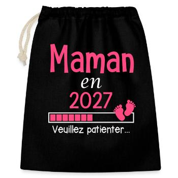 Mom in 2027 mom-to-be gift - Gift Bag 40 x 50 cm - black - Front