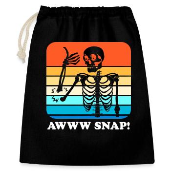 Fracture osseuse Fracture osseuse du squelette d’Halloween - Sac cadeau 40 x 50 cm - noir - Devant
