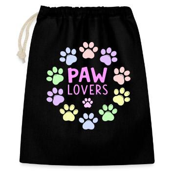PAW LOVERS Rose Empreintes Pastel - Sac cadeau 40 x 50 cm - noir - Devant