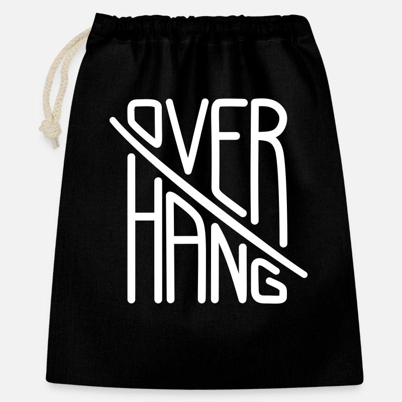 Overhang - Climbing Wall Typography - Geschenkbeutel aus Baumwolle (40 x 50 cm) - Schwarz