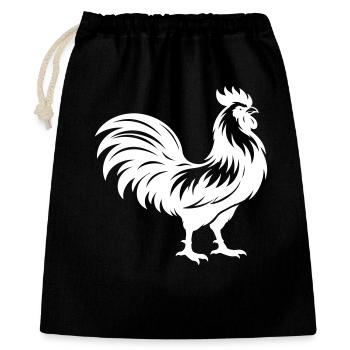 Silhouette du coq - Sac cadeau 40 x 50 cm - noir - Devant