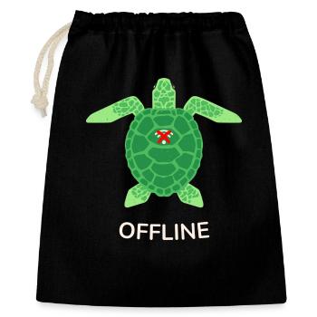 Offline-Modus Turtle - Geschenkbeutel aus Baumwolle (40 x 50 cm) - Schwarz - Vorne