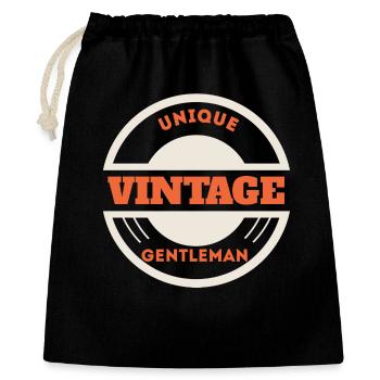 Unique Vintage Gentleman Badge - Gift Bag 40 x 50 cm - black - Front