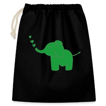 Vert éléphant - Sac cadeau 40 x 50 cm - noir - Devant