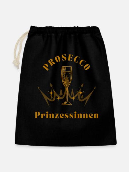 Prosecco Prinzessinnen - Geschenkbeutel aus Baumwolle (40 x 50 cm) - Schwarz
