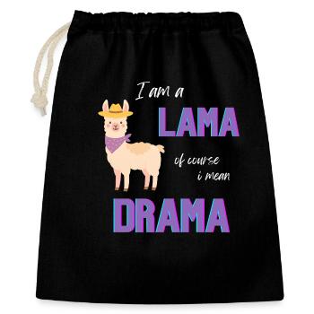 Lama mit Hut Spruch T-Shirt - Geschenkbeutel aus Baumwolle (40 x 50 cm) - Schwarz - Vorne