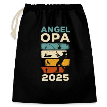 Rente 2025 Rentner Angeln Pension Angler - Geschenkbeutel aus Baumwolle (40 x 50 cm) - Schwarz - Vorne