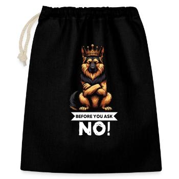Avant de demander aux bergers allemands - Sac cadeau 40 x 50 cm - noir - Devant