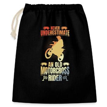 Ne sous-estimez jamais un vieux motocrosseur - Sac cadeau 40 x 50 cm - noir - Devant