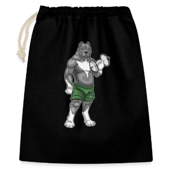 Pitbull Bodybuilder Musculation haltères - Sac cadeau 40 x 50 cm - noir - Devant
