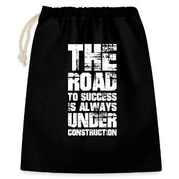 the road to success is always under construction - Gift Bag 40 x 50 cm - black - Front