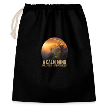 Un calme apporte le bonheur - Sac cadeau 40 x 50 cm - noir - Devant