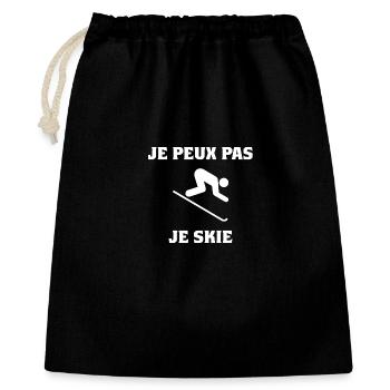 I CAN'T. SKI. SKI. RACKET. SNOW. SNOWBOARDING - Gift Bag 40 x 50 cm - black - Front