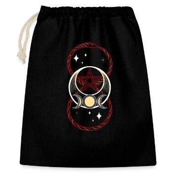 Schlange mit Infinity Symbol und Triple Moon - Geschenkbeutel aus Baumwolle (40 x 50 cm) - Schwarz - Vorne