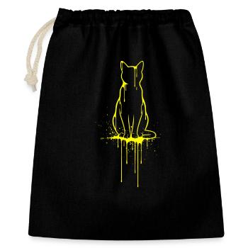 Silhouette de chat Look doré - Sac cadeau 40 x 50 cm - noir - Devant
