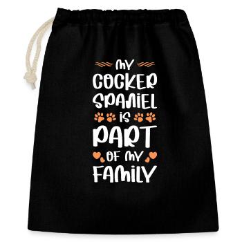 Mon Cocker Spaniel fait partie de la famille - Sac cadeau 40 x 50 cm - noir - Devant