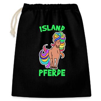 Chevaux Poney Chevaux islandais Citation islandaise Fan de chevaux - Sac cadeau 40 x 50 cm - noir - Devant