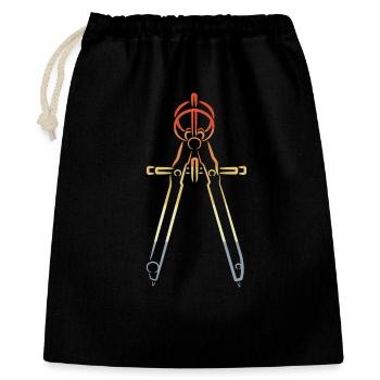 Zirkel Vintage Look - Geschenkbeutel aus Baumwolle (40 x 50 cm) - Schwarz - Vorne