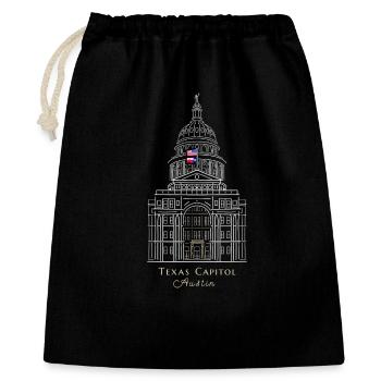 Austin, dessin du Capitole du Texas, États-Unis - Sac cadeau 40 x 50 cm - noir - Devant