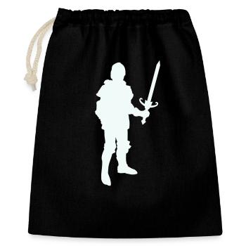 Knight hero silhouette with long sword - Gift Bag 40 x 50 cm - black - Front