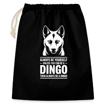 Dingo Sprüche Dingos Lustiges Dingo Geschenk - Geschenkbeutel aus Baumwolle (40 x 50 cm) - Schwarz - Vorne