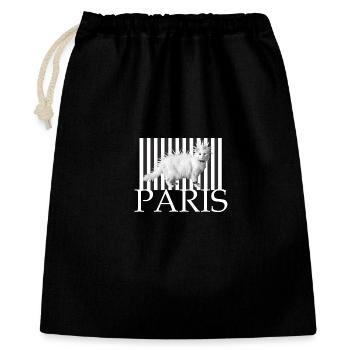 Paris Mohawk Punk Cat in Stripe Print - Gift Bag 40 x 50 cm - black - Front