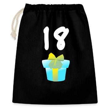 tolle tees, 18 Geschenkschachtel rund - Geschenkbeutel aus Baumwolle (40 x 50 cm) - Schwarz - Vorne