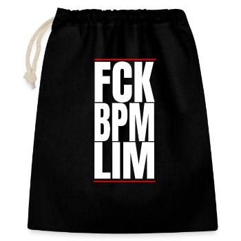 FCK BPM LIM HARD TECHNO NEVER DIES - Geschenkbeutel aus Baumwolle (40 x 50 cm) - Schwarz - Vorne