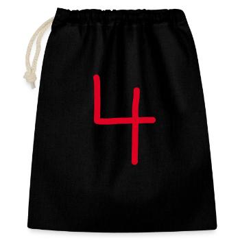 4 Number four number black birthday - Gift Bag 40 x 50 cm - black - Front
