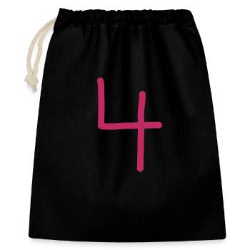 4 Number four pink number red Birthday - Gift Bag 40 x 50 cm - black - Front