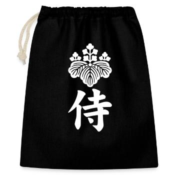 Samurai emblem of the Toyotomi clan (white) - Gift Bag 40 x 50 cm - black - Front