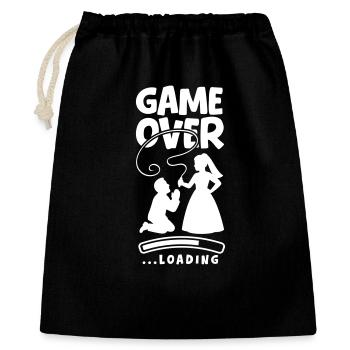 Game Over Hochzeit Ehepaar - Geschenkbeutel aus Baumwolle (40 x 50 cm) - Schwarz - Vorne