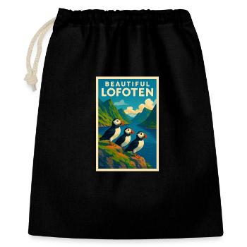Lofoten  - Geschenkbeutel aus Baumwolle (40 x 50 cm) - Schwarz - Vorne