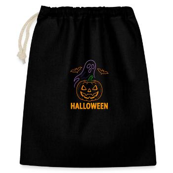 Creepy Cute Halloween Design | Geist und Kürbis - Geschenkbeutel aus Baumwolle (40 x 50 cm) - Schwarz - Vorne