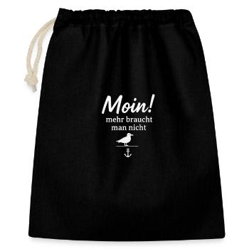 Moin Seeflair Dicton avec mouette et ancre - Sac cadeau 40 x 50 cm - noir - Devant