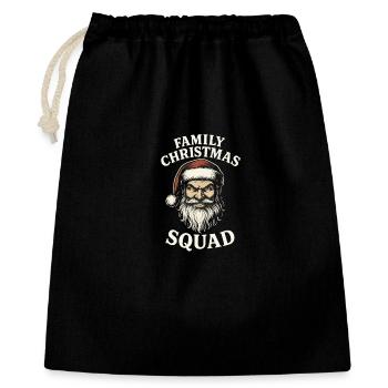 Escouade de Noël familiale Père Noël - Sac cadeau 40 x 50 cm - noir - Devant