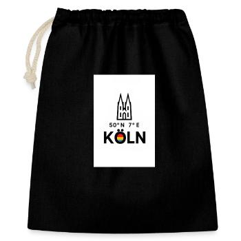 Köln Kompass 50°N 7°E Skyline - Geschenkbeutel aus Baumwolle (40 x 50 cm) - Schwarz - Vorne
