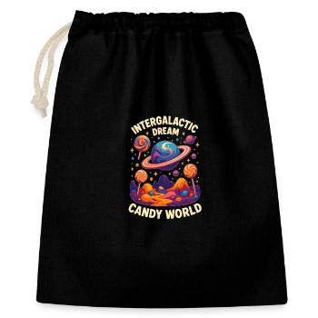 Süßigkeiten Galaxie Lolli Space Planet - Geschenkbeutel aus Baumwolle (40 x 50 cm) - Schwarz - Vorne