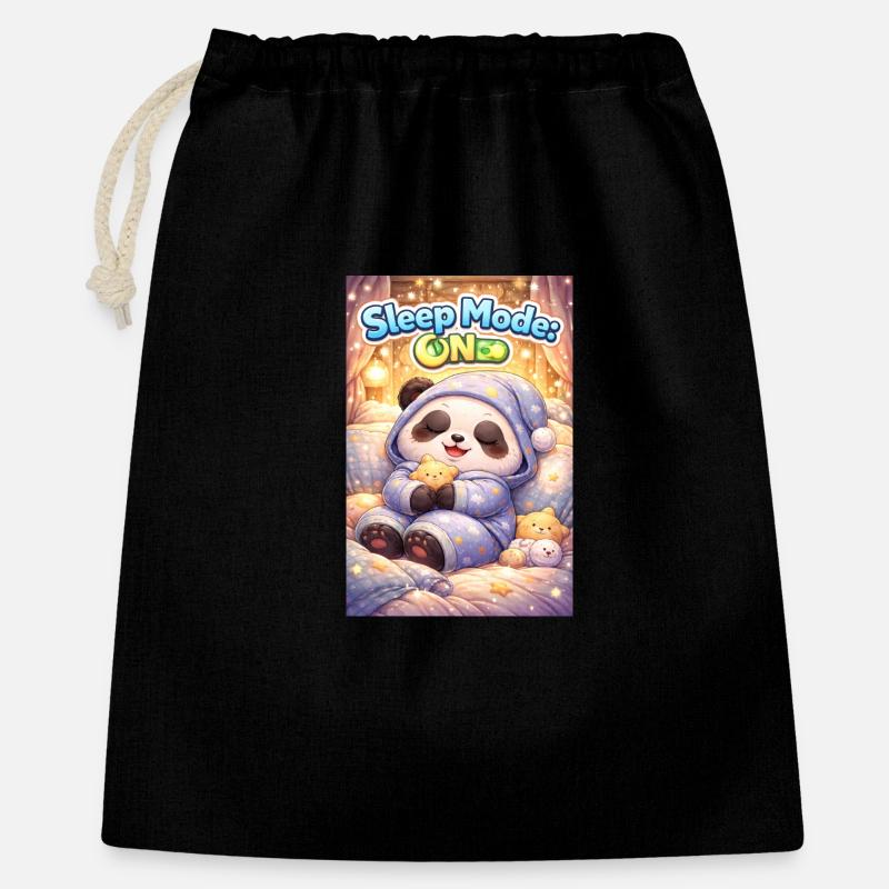sleep mode on -panda - Gift Bag 40 x 50 cm - black