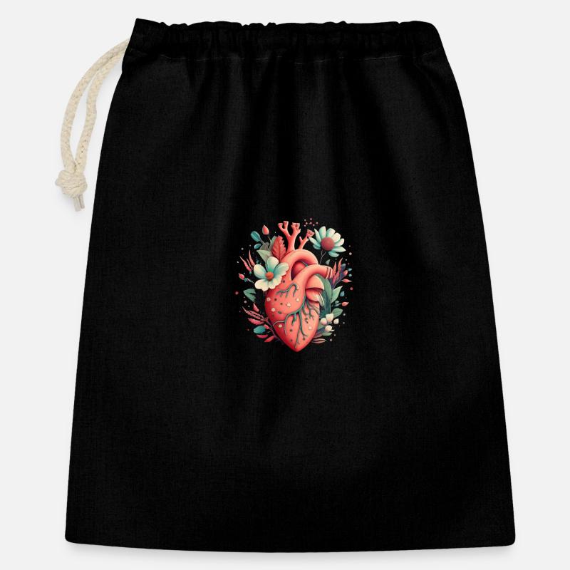 Heart Bloom Botanical - Gift Bag 40 x 50 cm - black