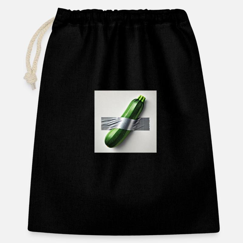 Courgettes encadrées par un ruban - Sac cadeau 40 x 50 cm - noir
