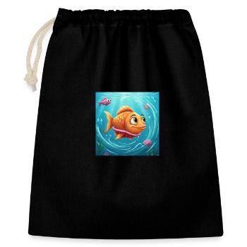 Playful goldfish in colorful water - Gift Bag 40 x 50 cm - black - Front