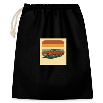 Vintage Orange Muscle Car Illustration - Geschenkbeutel aus Baumwolle (40 x 50 cm) - Schwarz - Vorne