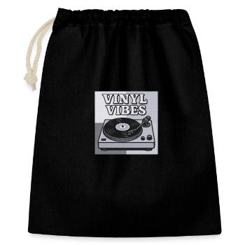 Vinyl Vibes Retro Turntable Design - Gift Bag 40 x 50 cm - black - Front