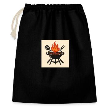 Fiery barbecue evening - Gift Bag 40 x 50 cm - black - Front