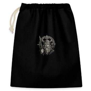 Odin : Dieu de la guerre avec les corbeaux, Hugin et Munin - Sac cadeau 40 x 50 cm - noir - Devant