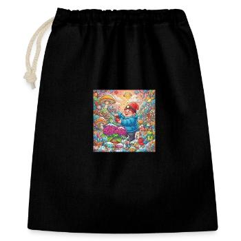Garden gnome watering hydrangea in the snow - Gift Bag 40 x 50 cm - black - Front