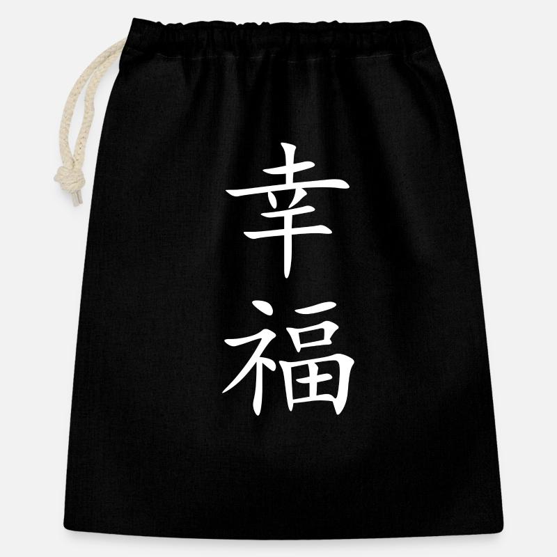 Blanc chanceux - Sac cadeau 40 x 50 cm - noir