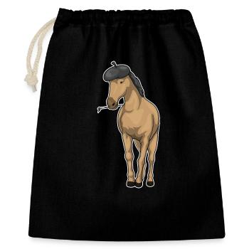 Peintre de chevaux au pinceau - Sac cadeau 40 x 50 cm - noir - Devant