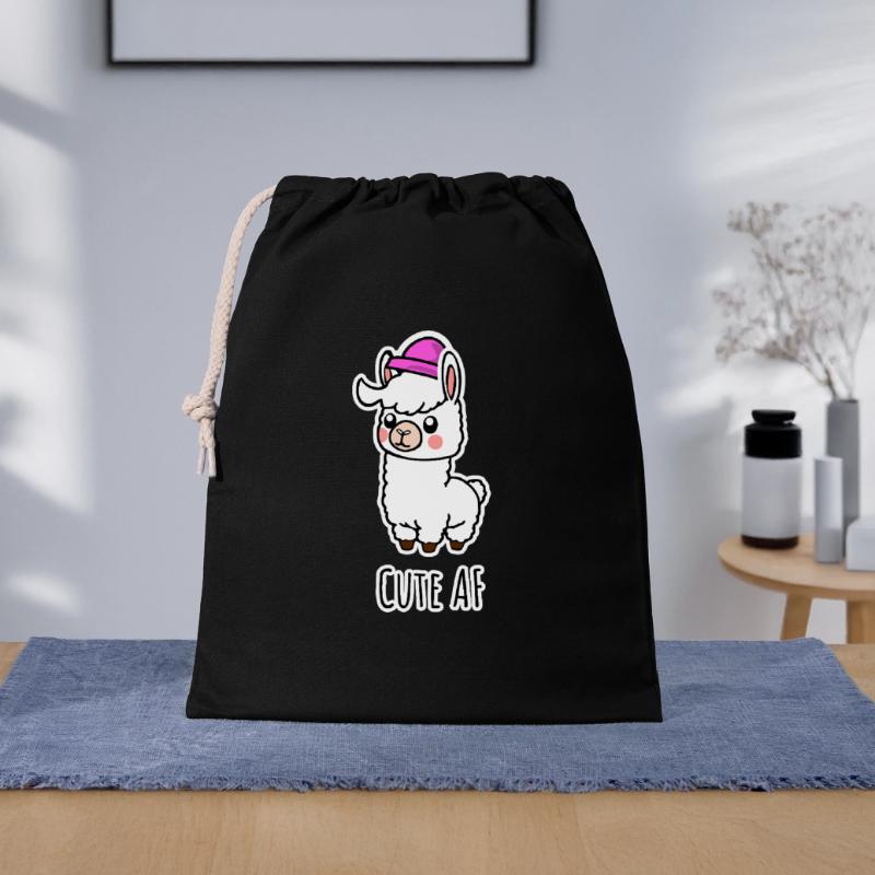 Cute AF Lama Baby oder Alpaka Geschenkbeutel aus Baumwolle (40 x 50 cm)